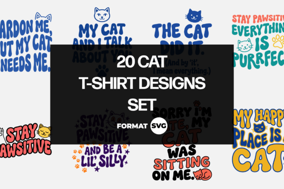 20 Cat SVG Shirt Designs 4