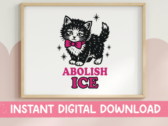 Abolish ICE Cat SVG Vintage Kitten