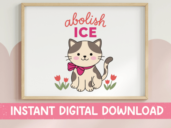 Abolish ICE Cute Cat SVG PNG Download
