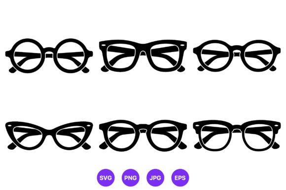 Black Glasses Frames Vector Set