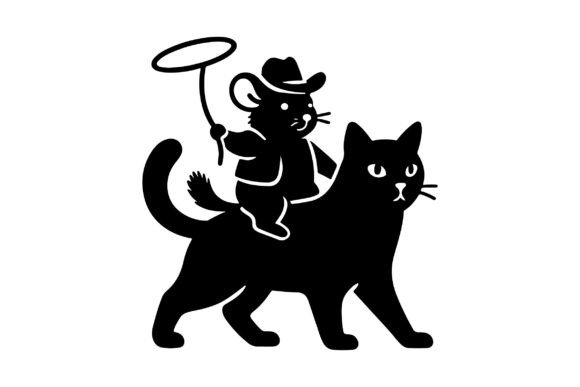 Chinchilla Riding Cat SVG PNG Cut File
