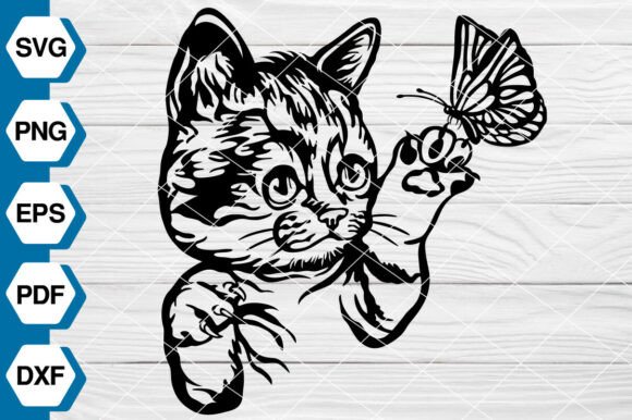 Cute Cat SVG, Peeking Cat SVG EP655