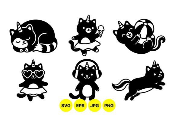 Cute Unicorn Cat SVG Collection