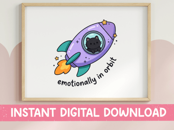 Emotionally in Orbit Cat SVG