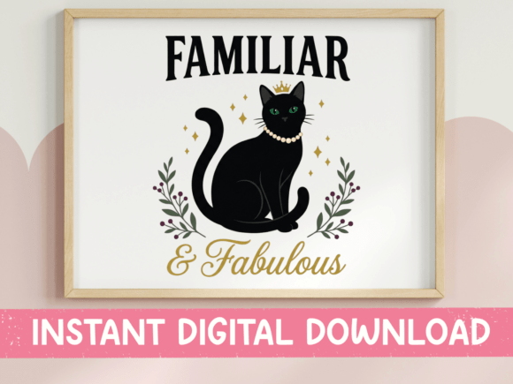 Familiar and Fabulous Black Cat SVG PNG