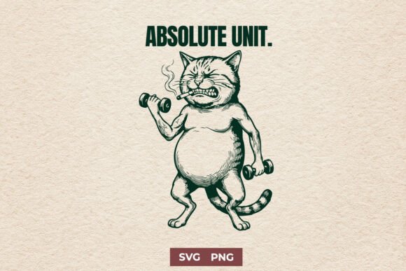 Funny Gym Cat SVG PNG Sarcastic Design
