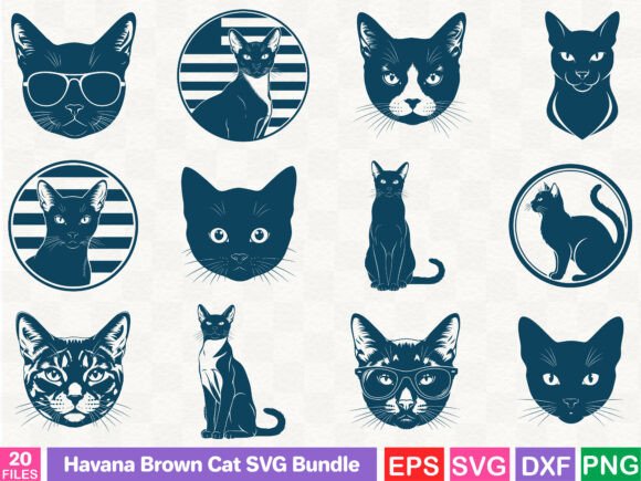 Havana Brown Cat SVG Bundle