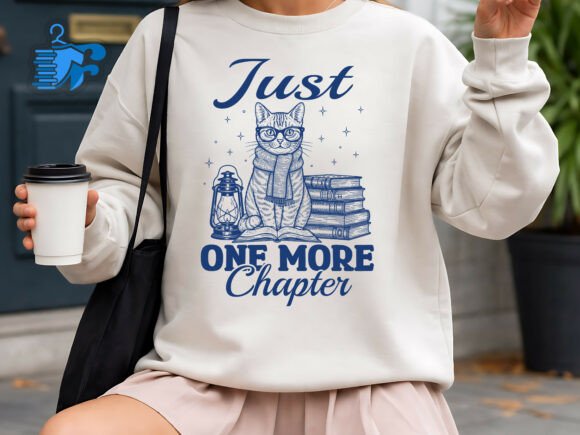 Just One More Chapter Cat SVG