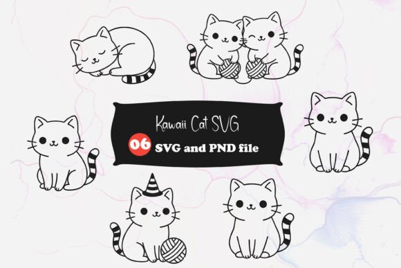 Kawaii Cat SVG Set: Cute, Compact, and Craft-Ready