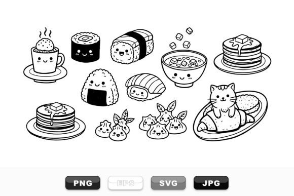 Kawaii Cute Food Vector Set