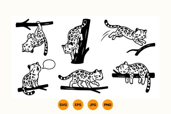 Leopard Cat SVG Clipart Pack