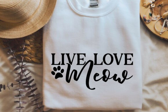Live Love Meow SVG Cat Design