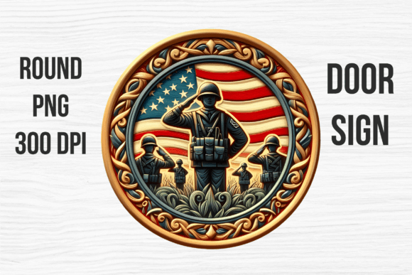 Military Heroes Veteran Door Sign PNG