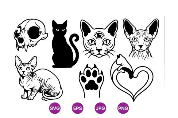 Mystic Cat SVG Clipart Set