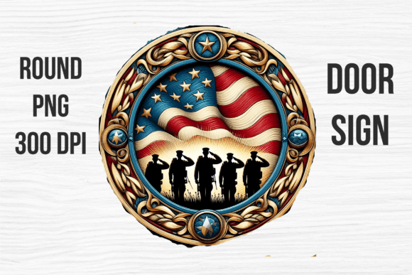Patriotic Troop Military Door Sign