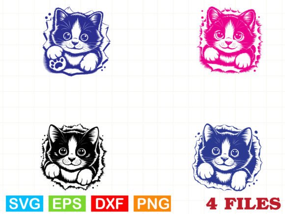 Peeking Cute Cat SVG, Peeking Kitten SVG