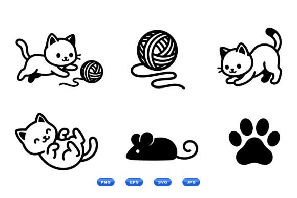 Playful Kitten SVG Clipart Pack