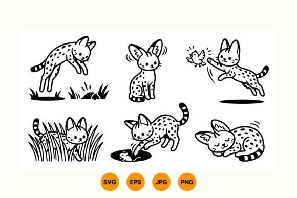 Playful Spotted Cat SVG Clipart
