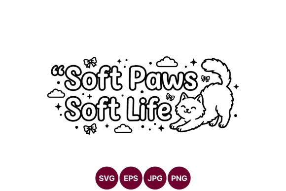 Soft Paws Cute Cat SVG Design