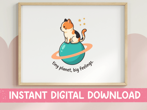 Tiny Planet Big Feelings Cat SVG