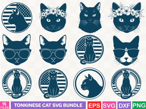 Tonkinese Cat SVG Bundle