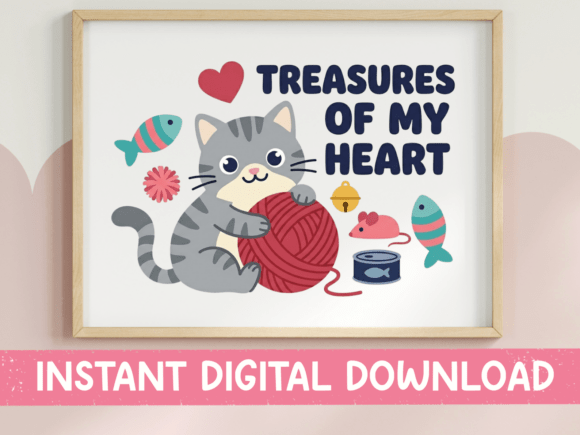 Treasures of My Heart Cat SVG