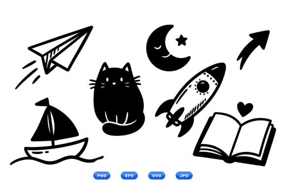 Whimsical Kids Doodle Clipart