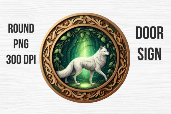 White Wolf Enchanted Forest Door Sign