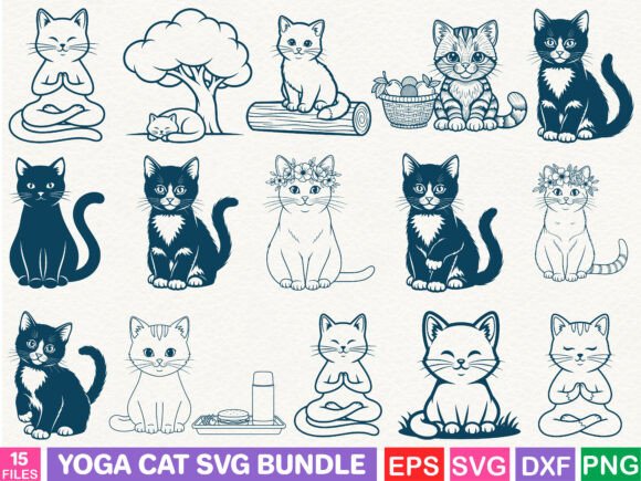 Yoga Cat SVG Bundle